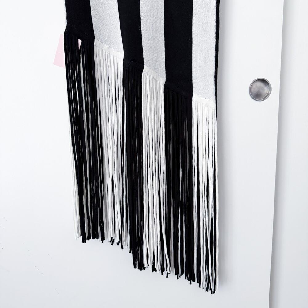 Hanifa Zariah Tassel Knit Dress Black and White Fringe - Picture 9 of 11
